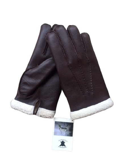 lambfur lined winter gloves