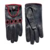 womens driving gloves black red