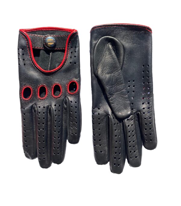 womens driving gloves black red